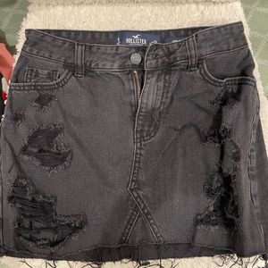 Hollister Black Jean Skirt